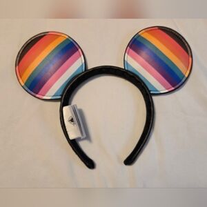 Disney Pride Collection Rainbow Mickey Minnie Mouse Ears Faux Leather Headband